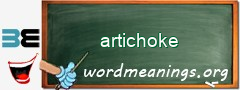 WordMeaning blackboard for artichoke